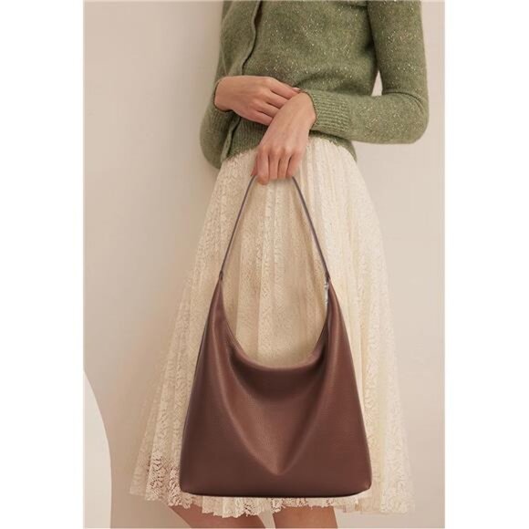 Casual Tote Bag Vegan Leather Brown - Picture 7 of 7
